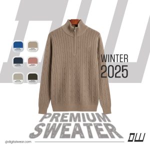 ১০০% পিউর কটন সোয়েটার-(বাদামী) - M